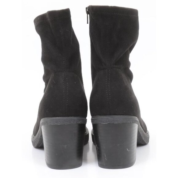 Evans Women's 12 WIDE FIT Eliana Ankle Boot Flat Minimalist Moto Vegan Leather - Picture 3 of 9